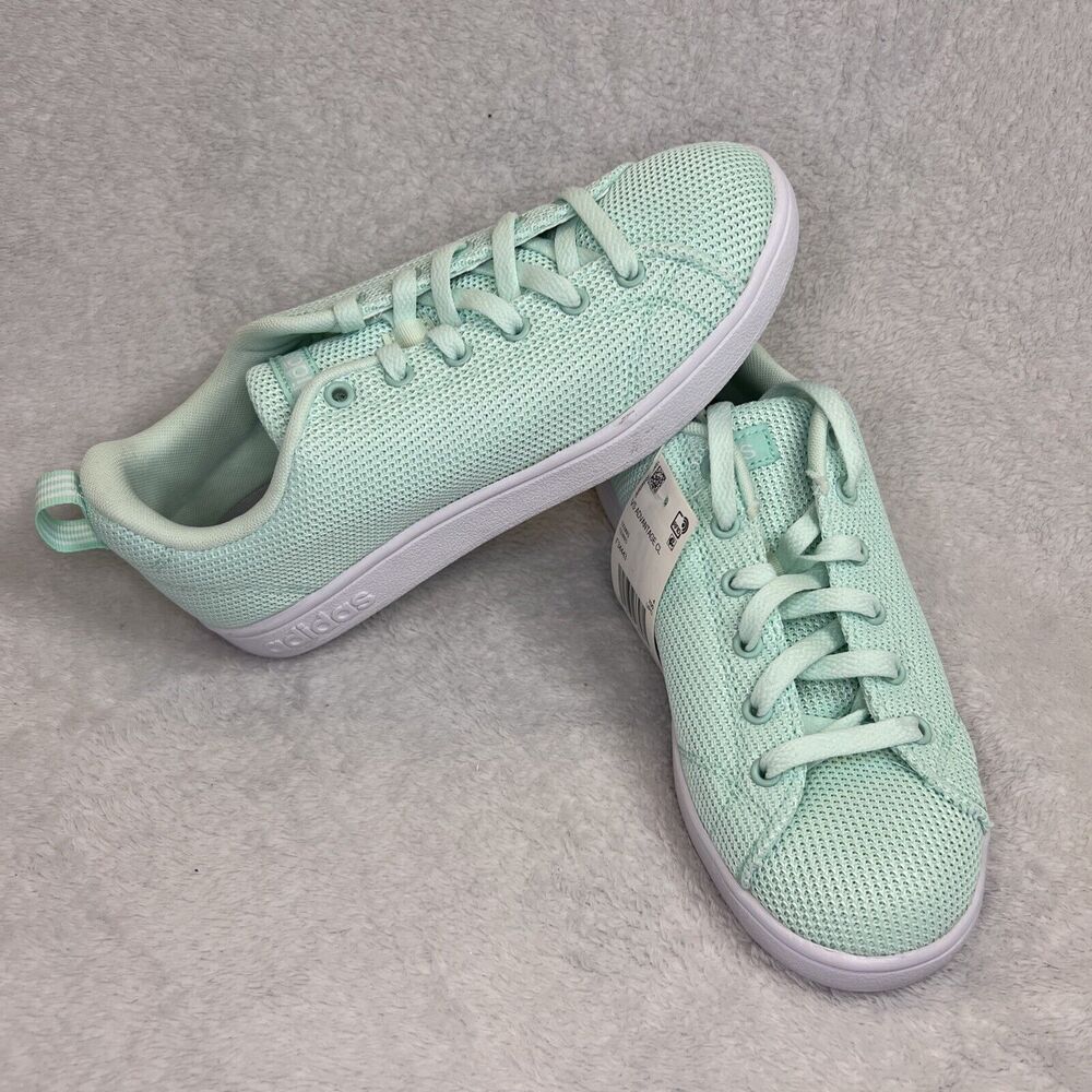 Adidas VS Advantage CL Women Size 5.5 Mint Green Mesh‎ Tennis Sneakers F34443